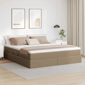 vidaXL Cama com arrumação e colchão Cappuccino 160 x 200 cm