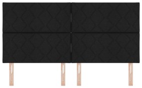 Cabeceira Design de Blocos de Diamante Preta 180 cm Tecido