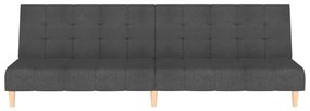Sofá-cama de 2 lugares tecido cinzento-escuro