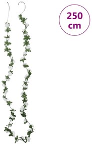 Grinaldas de flores de Natal 6 pcs 250 cm branco