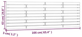 Cabeceira de parede 166x3x63 cm pinho maciço castanho-mel