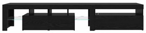 Armários para TV vidaXL 2 pcs com Luzes LED Carvalho Preto Madeira Eng
