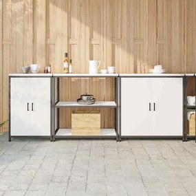 vidaXL Conjunto de Armazenamento para Cozinha 3 pcs Branco
