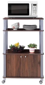 Estante para micro-ondas e Arrumação de cozinha 60 x 40 x 98 cm Castanho