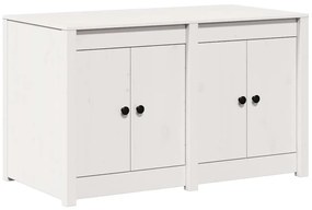 Armário de Cozinha Externo Branco 106x55x64 cm Madeira Sólida de Pinho