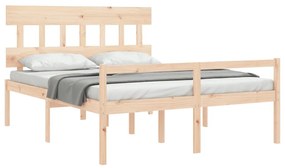 Cama para idosos com cabeceira 160x200 cm madeira maciça