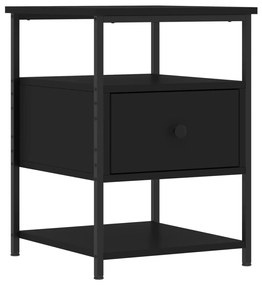 Mesas de cabeceira 2pcs 40x42x56 cm derivados de madeira preto