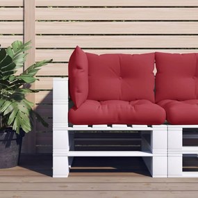 314622 vidaXL Almofadões para móveis de paletes 3 pcs tecido vermelho tinto