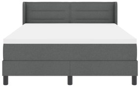 Cama Box com Colchão Cinza Escuro 140x200 cm Tecido