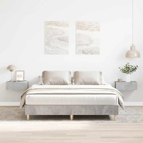 Estrutura de cama sem colchão 140x200 cm cinzento cimento