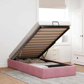 vidaXL Ottoman Bed Frame No Colchão Rosa 90x200 cm Veludo