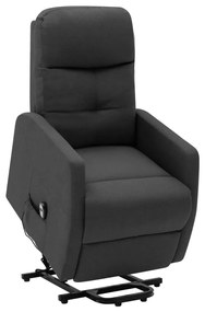 vidaXL Poltrona elevatória tecido cinzento-escuro