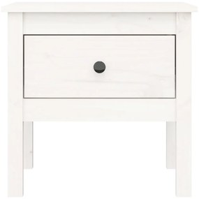 Mesas de apoio 2 pcs 50x50x49 cm madeira de pinho maciça Branco