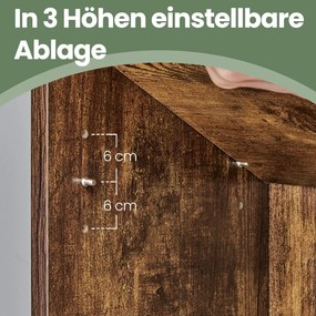 Estante de 6 prateleiras em estilo escandinavo, para sala de estar 24 x 60 x 178,5 cm castanho