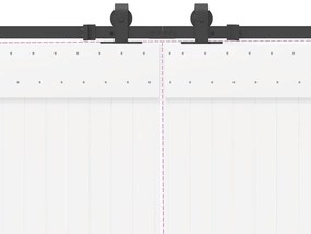 Kit de ferragens para porta deslizante 427 cm aço preto