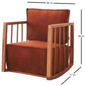Cadeira Wing Sallanan – Cor Canela – 65x80x71 cm