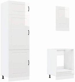 7 peças armário de cozinha conjunto Kalmar branco brilhante