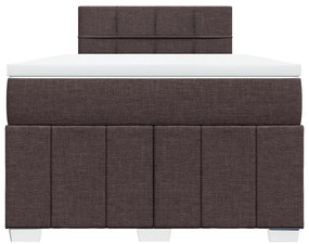 Cama com molas/colchão 120x200 cm tecido castanho-escuro