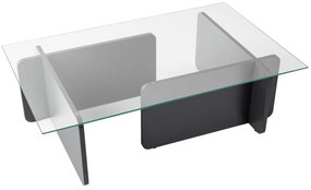 Mesa de Centro "Flavio" – Vidro Temperado e Antracite, 105x65x30 cm, D