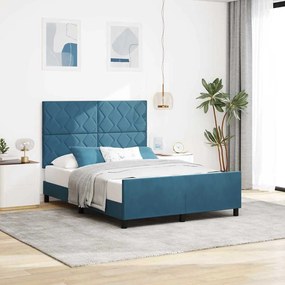 Cama vidaXL Azul Escuro 140x190 cm Veludo