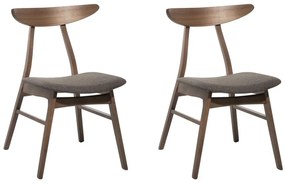 Conjunto de 2 cadeiras de jantar em madeira escura e cinzento LYNN Beliani