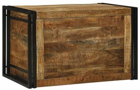 vidaXL Baú de Armazenamento - 80 x 50 x 50 cm, Madeira Rugosa de Mangueira Sólida