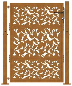 Portão de jardim 105x130 cm design de folha de aço resistente