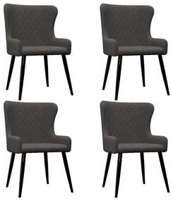 Cadeiras de jantar 4 pcs veludo cinzento