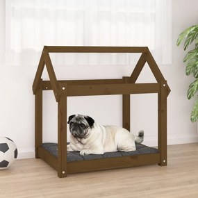 Cama para cães 71x55x70 cm pinho maciço castanho mel