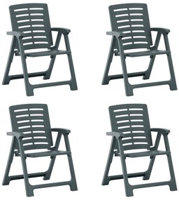 315840 vidaXL Cadeiras de jardim 4 pcs plástico verde