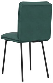 Cadeiras de jantar 6 pcs veludo verde-escuro