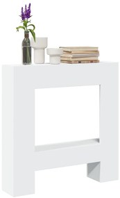 vidaXL Cornija de lareira 81x18x82 cm derivados de madeira branco