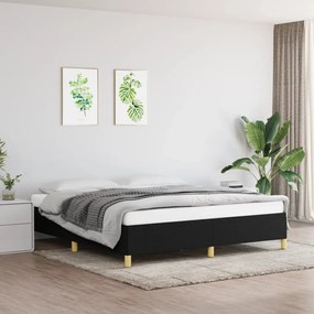 Estrutura de cama sem colchão 160x200 cm tecido preto
