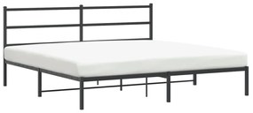 Estrutura de cama em metal com cabeceira 180x200 cm preto