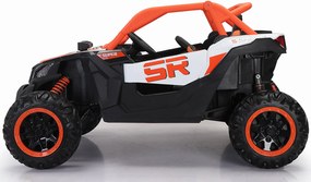 Carro elétrico para Crianças 24V 4x4 2 Lugares Buggy SR SUPER 66 Rodas de espuma EVA, Assento Couro Laranja