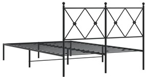 Estrutura de cama com cabeceira 120x200 cm metal preto