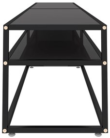 Móvel de TV 220x40x40,5 cm vidro temperado preto