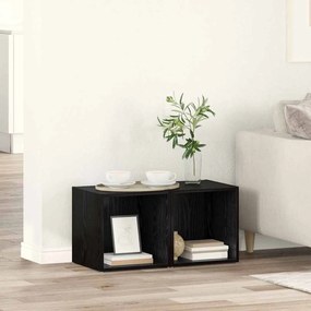 vidaXL Conjunto de móvel de TV 2 pcs Preto 37 x 35 x 37,5 cm
