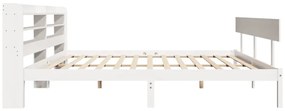 Cama sem colchão 180x200 cm madeira de pinho maciça branco