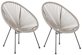Conjunto de 2 cadeiras de jardim em rattan cinzento claro ACAPULCO II Beliani