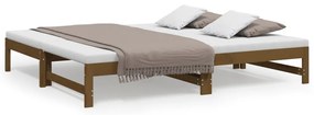 Sofá-cama de puxar 2x(75x190) cm pinho maciço castanho mel