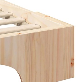 Estrutura de cama de chão Castanho 80 x 210 cm madeira