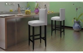 vidaXL Bancos de bar 4 pcs couro artificial branco
