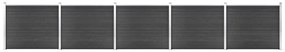 Conjunto painel de cerca 872x146 cm WPC cinzento