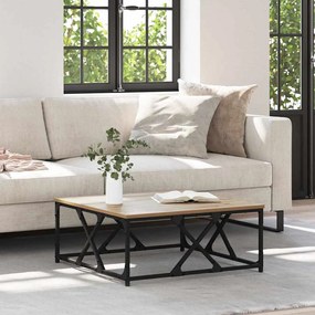 vidaXL Mesa de centro Carvalho Artesanal 70 x 70 x 30 cm