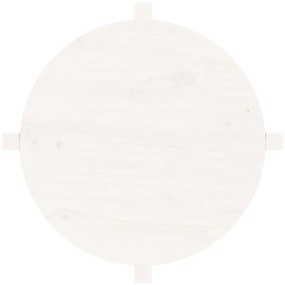 Mesa de centro Ø 62,5x45 cm madeira de pinho maciça branco