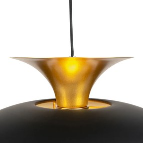 LED Candeeiro de suspensão inteligente preto com ouro incl. Wifi G95 - Titus Moderno