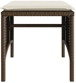 Sofá de jardim de 2 lugares com mesa e bancos vime PE castanho