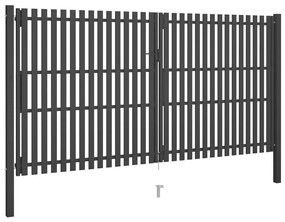 Portão de cerca para jardim 4x2,5 m aço antracite