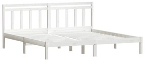 Estrutura de cama 200x200 cm pinho maciço branco